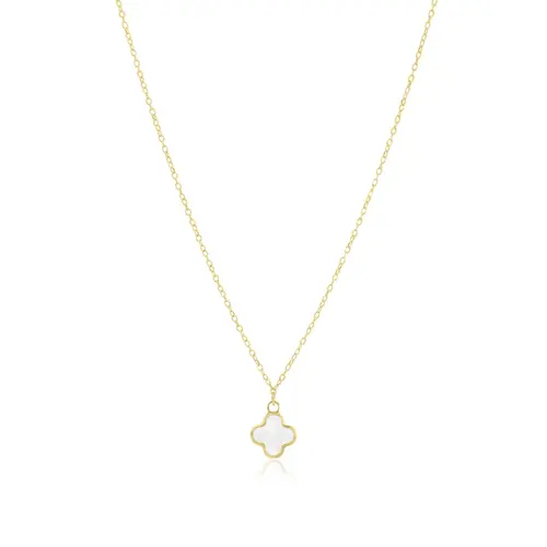 Mini Mother of Pearl Single Clover Necklace