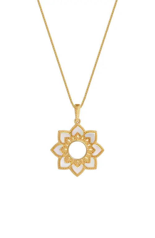 Serene Bloom Lotus Harmony Mother of Pearl Necklace