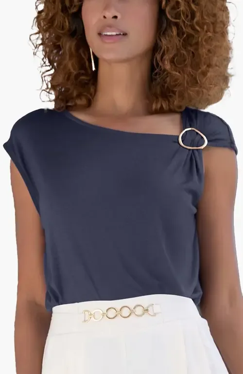 Asymmetrical Ring Detail Top
