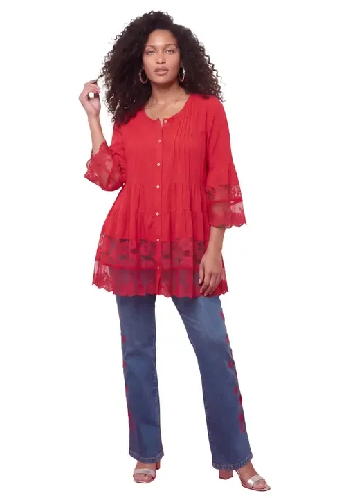 Lace Illusion Blouse