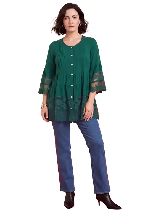 Lace Illusion Blouse