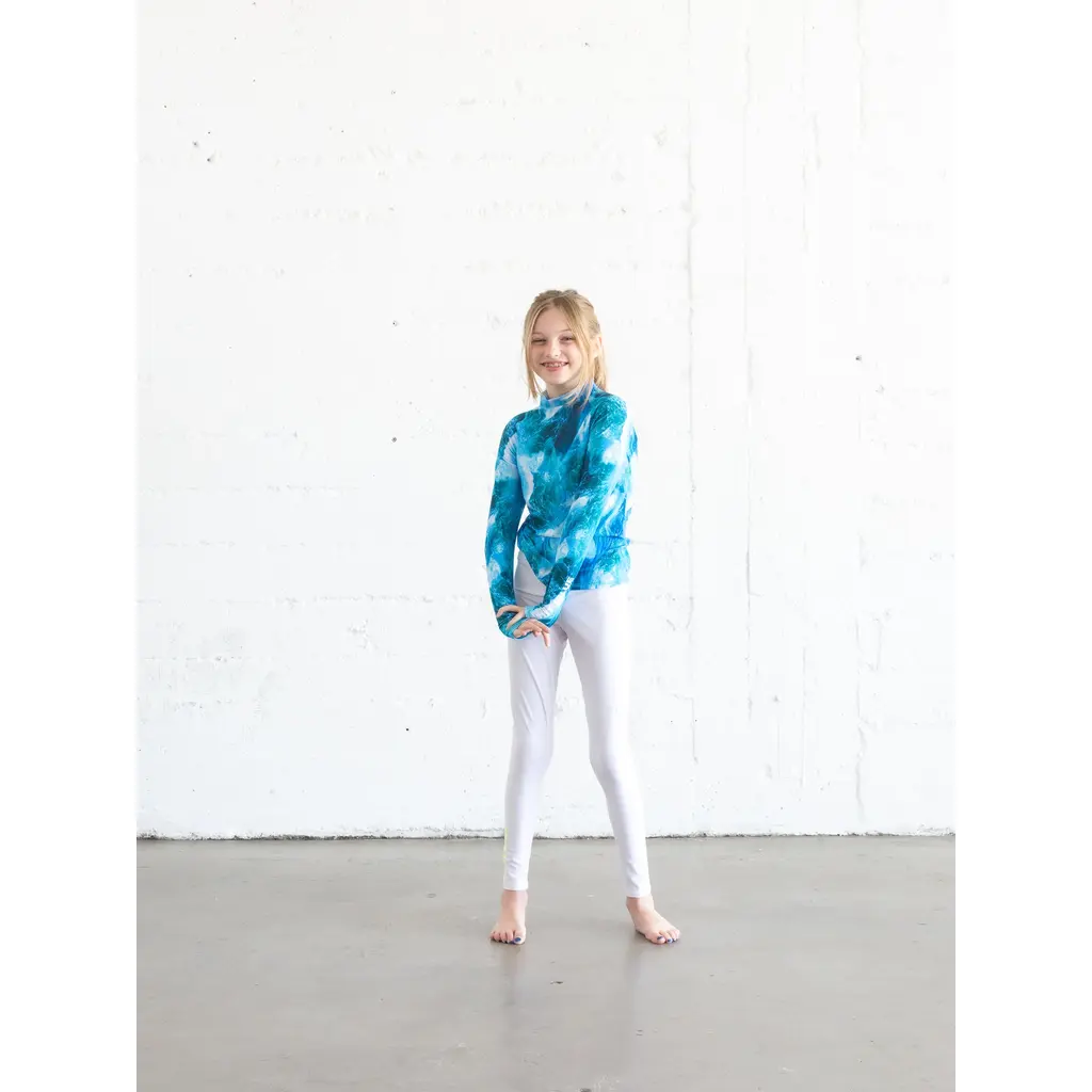 Girls' Rash Guard Swim Top - UPF 50+ in Aqua Tone at Nordstrom, Size