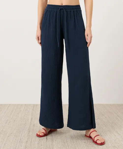 Organic Cotton Coastal Double Gauze Pants in Navy at Nordstrom, Size by Pact