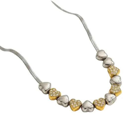 Sienna Waterproof Heart Teardrop Y-Necklace Two Tone in Gold at Nordstrom by AKALIA