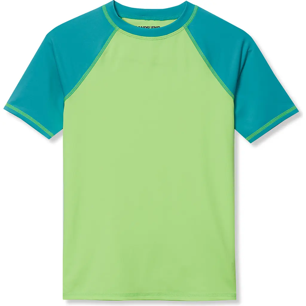 Boys Short Sleeve UPF 50 Sun Protection Rash Guard in Electric Lime at Nordstrom, Size