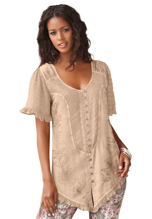 Acid Wash Tunic in New Khaki at Nordstrom, Size