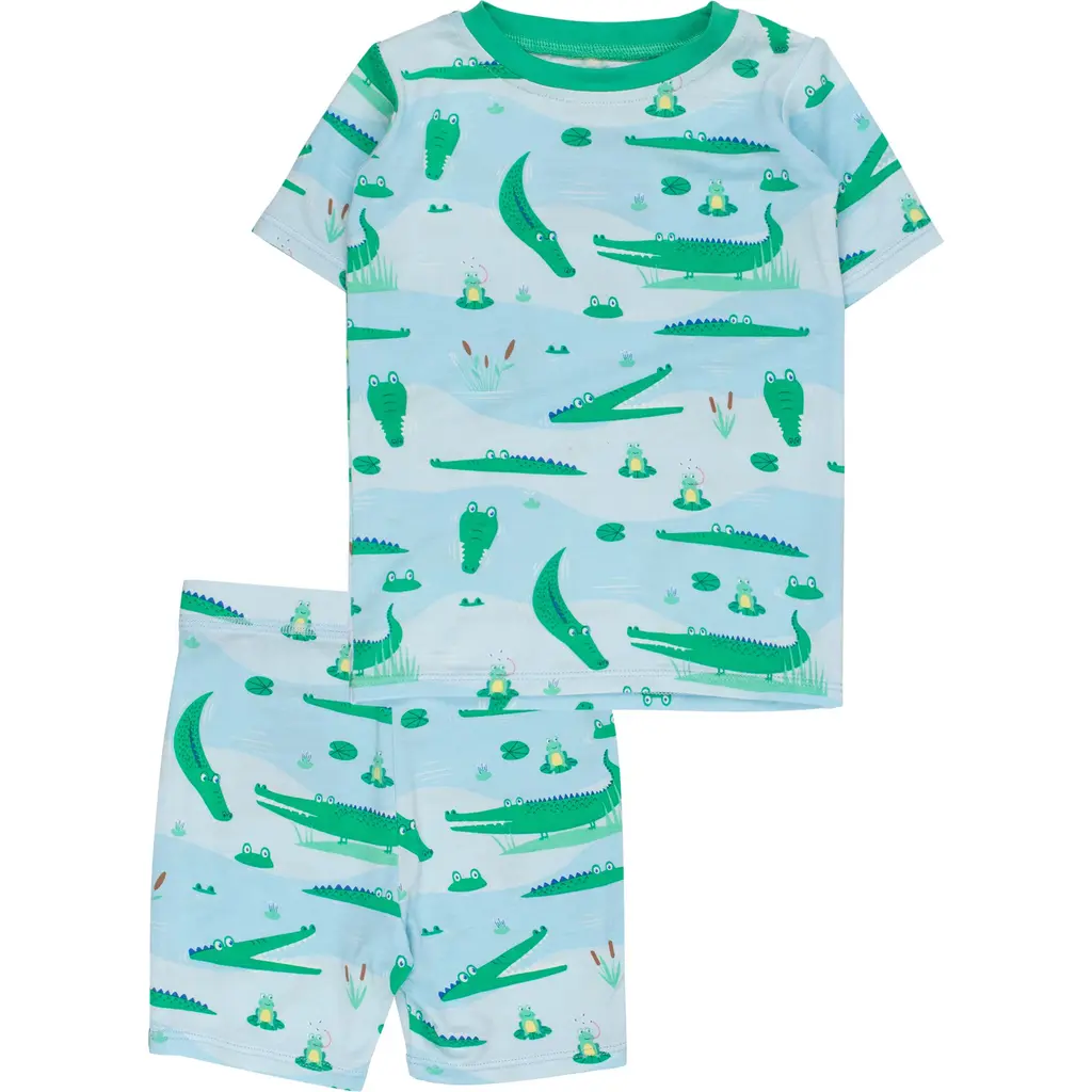 Gender Inclusive Short Sleeve Pajama Set in Alligator Adventure at Nordstrom, Size