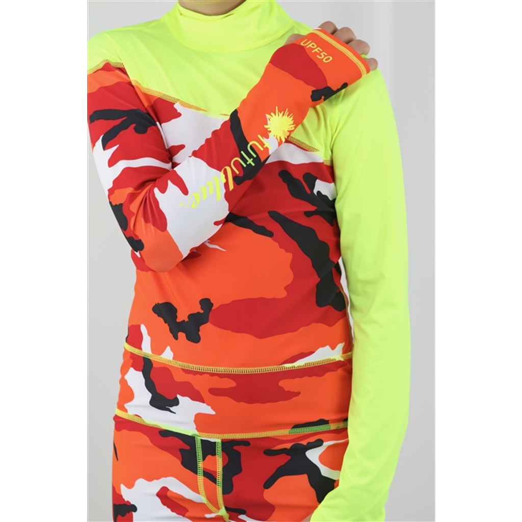 Boys' Full-Body One-Piece Swimsuit - UPF 50+ in Yellow Red Camo at Nordstrom, Size by TUTUBLUE