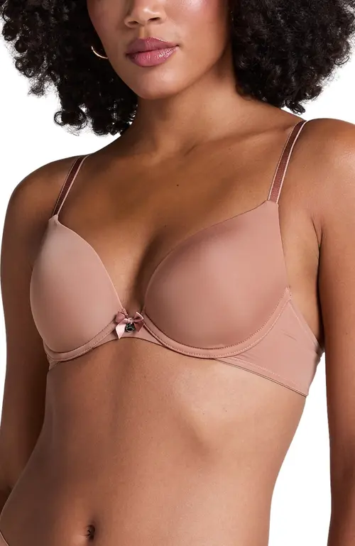 Plunge Padded Underwired Bra in Brown at Nordstrom, Size