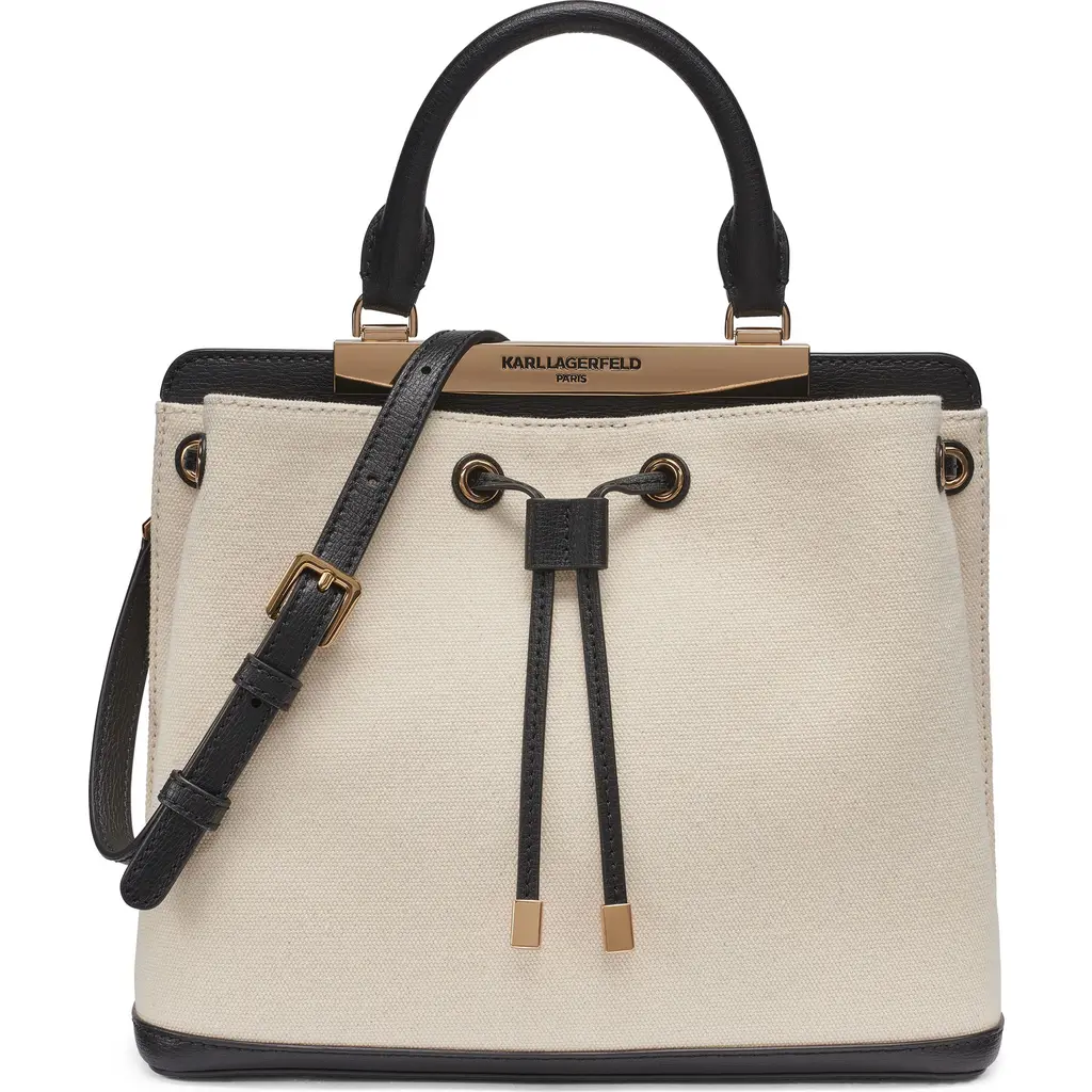 Evelina Canvas Bucket in Natural/black at Nordstrom