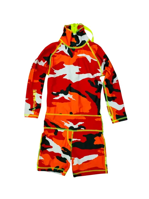 Boys' One-Piece Swimsuit - UPF 50+ in Bright Red Camo at Nordstrom, Size by TUTUBLUE