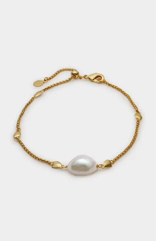 Sol Pearl Anklet in Gold Coated at Nordstrom, Size