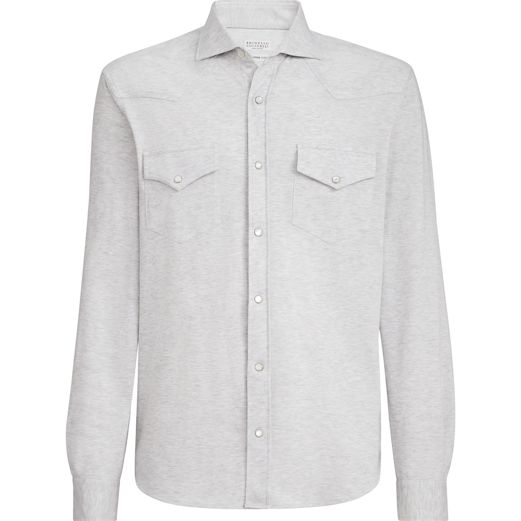 Easy-fit shirt with shoulder yoke in Pebble at Nordstrom, Size