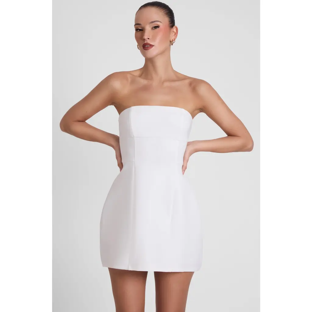 Eres Strapless Bustier Mini Dress in White at Nordstrom, Size