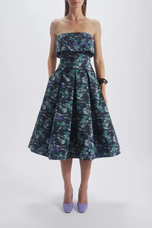 Printed Laced Back Dress in Purple-Multi at Nordstrom, Size