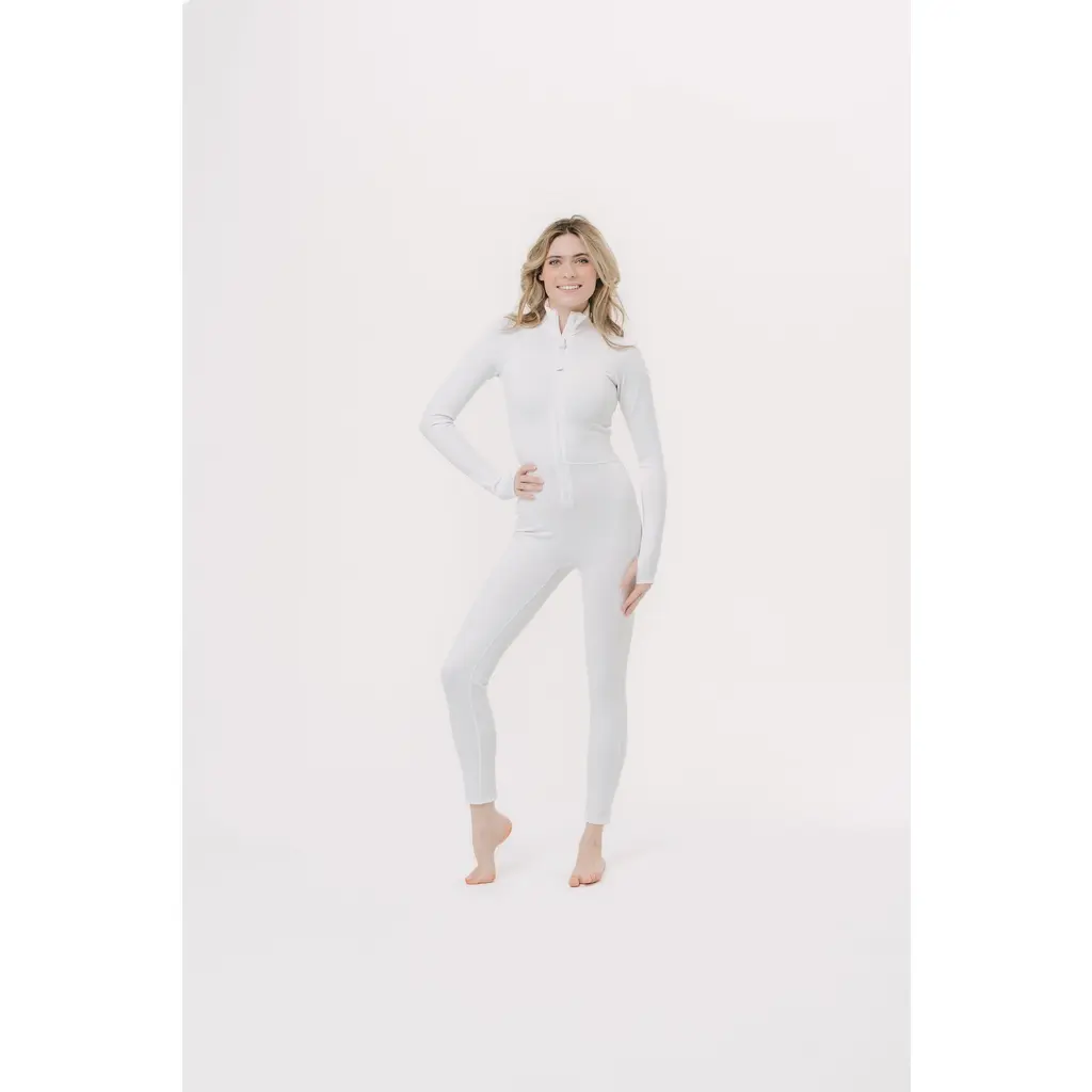 Women's Full-Body One-Piece Swimsuit - UPF 50+ in Bright White at Nordstrom, Size