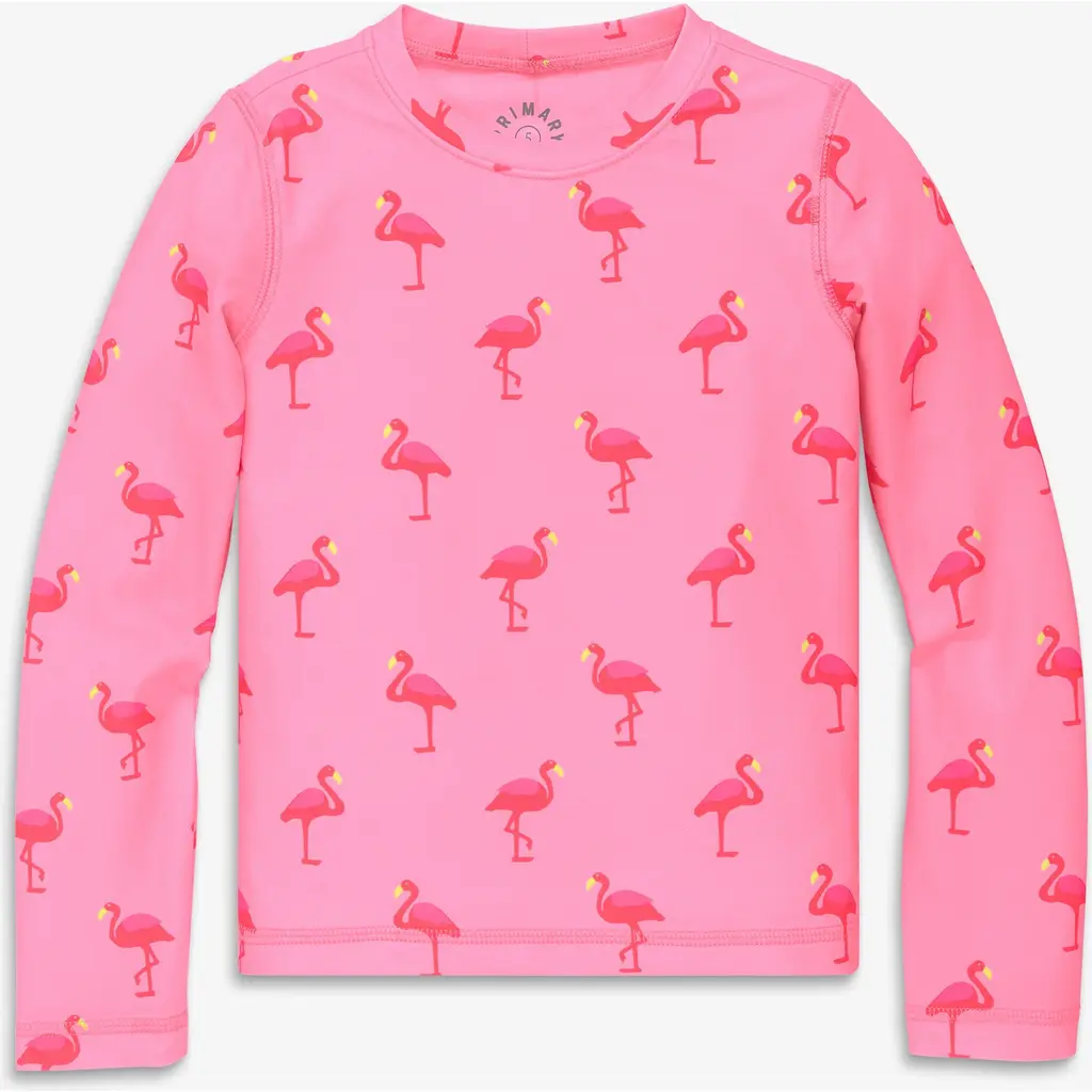 Kids Long Sleeve Swim Top In Seasonal Prints in Pink Lemonade Flamingos at Nordstrom, Size by Primary