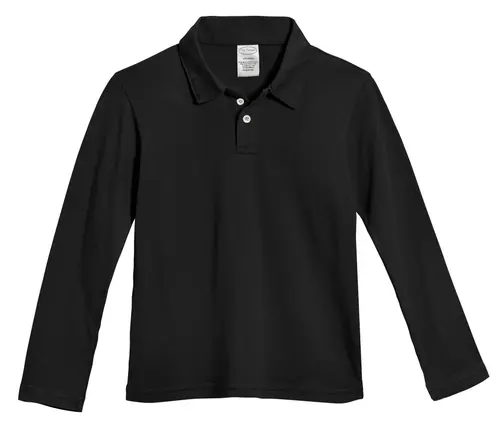 Baby Boys 100% Cotton Knit Jersey 2-Button Long Sleeve Polo in Black at Nordstrom, Size by CITY THREADS