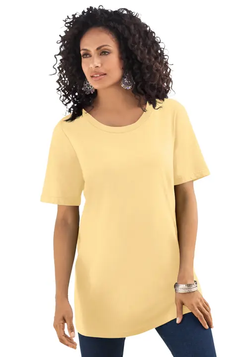 Plus Size Cotton Ultimate Crewneck Tee in Banana at Nordstrom, Size