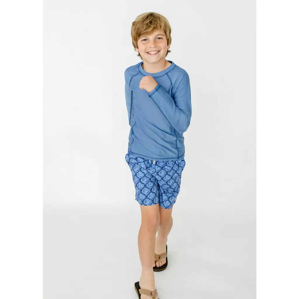 Boys Long Sleeve Rashguard in Light Blue at Nordstrom, Size