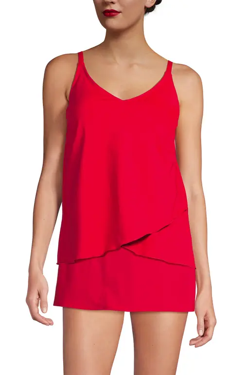 Tulip Hem Tankini Top in Strawberry at Nordstrom, Size by Lands' End