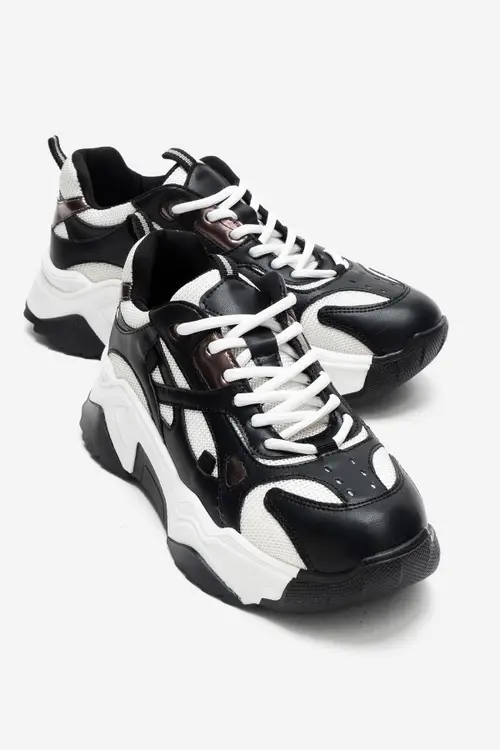 Loretta Platform Sneakers in Black White at Nordstrom, Size