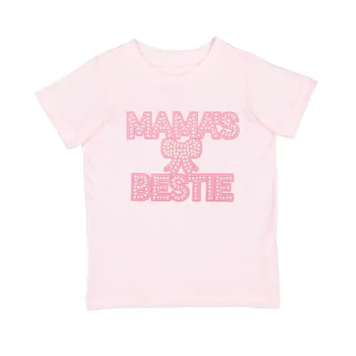 Mama's Bestie Pearl Patch Short Sleeve T-Shirt in Ballet Pink at Nordstrom, Size