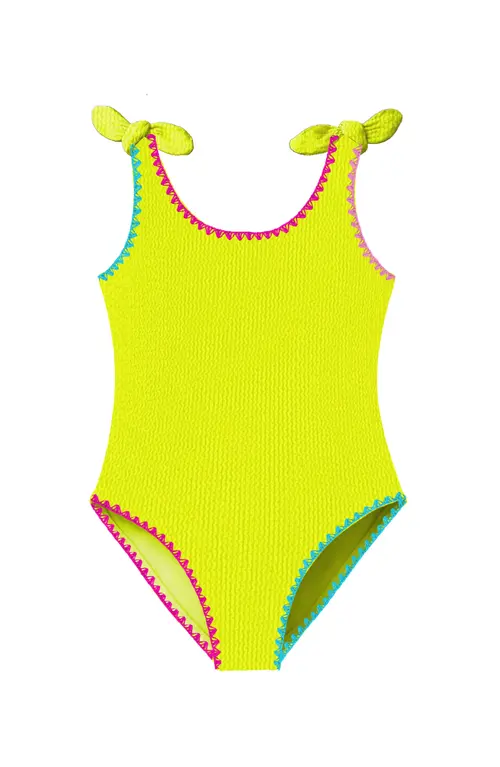Crinkle Bow Tie One Piece at Nordstrom, Size by Limeapple