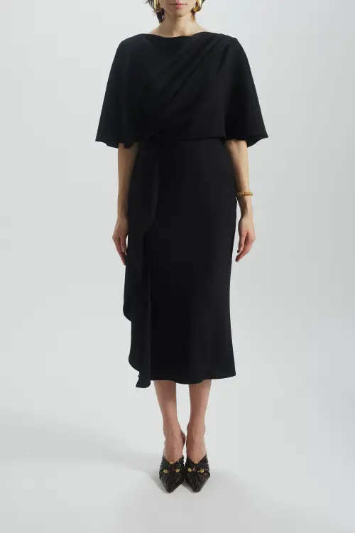 Cascading Drape Dress in Black at Nordstrom, Size by Amsale