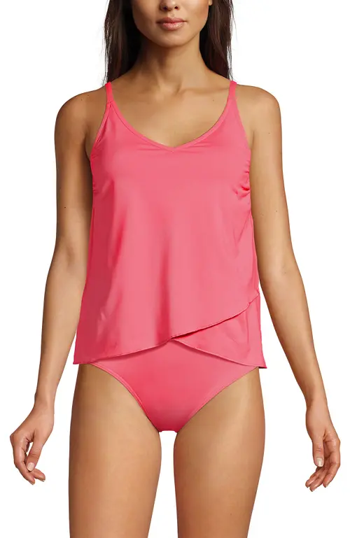 Tulip Hem Tankini Top in Dark Coral at Nordstrom, Size