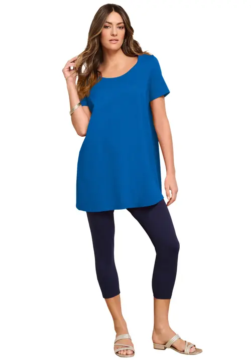 Plus Size Cotton Ultimate Scoopneck Swing Tunic in Vivid Blue at Nordstrom, Size