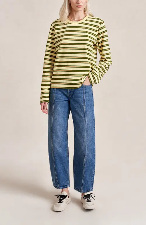 Long Sleeve Boyfriend Tee in Butter/cactus/apricot at Nordstrom, Size by La Ligne