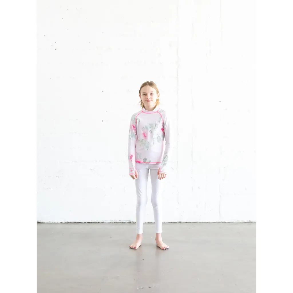 Girls' Rash Guard Swim Top - UPF 50+ in Near White Rose Tone at Nordstrom, Size