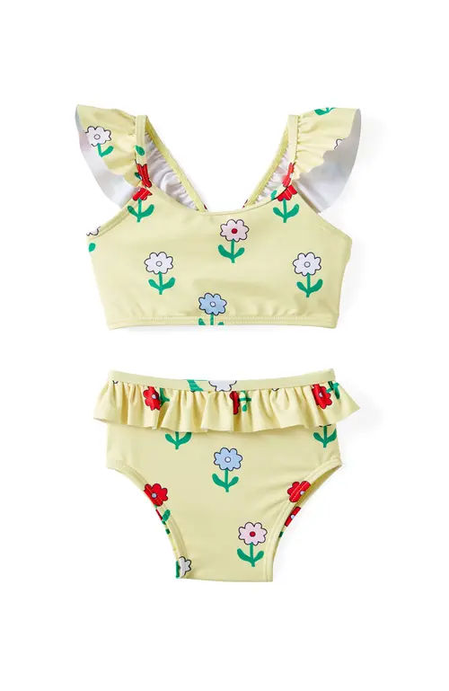 Lottie Two Piece Swim Set in Lemon Squash Floral at Nordstrom, Size