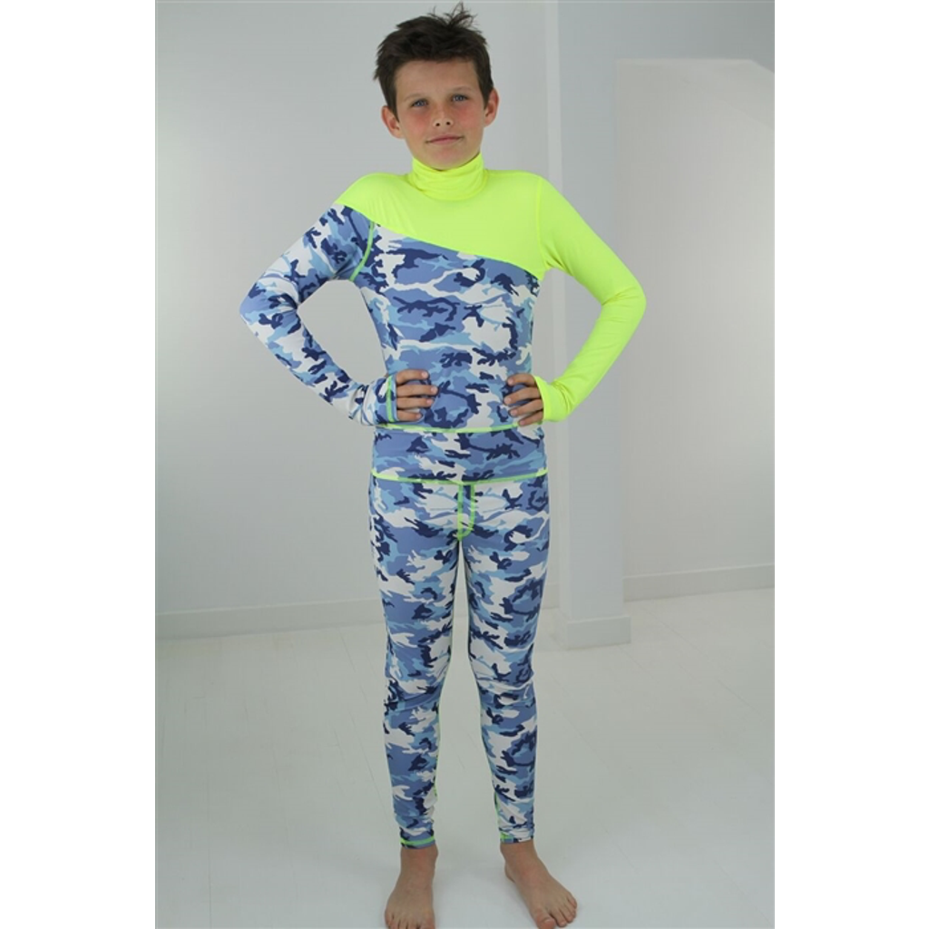 Boys' Full-Body One-Piece Swimsuit - UPF 50+ in Blue Camo at Nordstrom, Size by TUTUBLUE