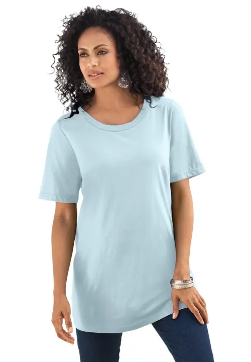Plus Size Cotton Ultimate Crewneck Tee in Pale Blue at Nordstrom, Size