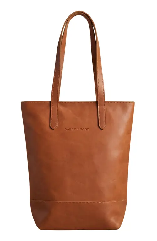 Slender Kenya Leather Tote Bag in Solid Cinnamon at Nordstrom