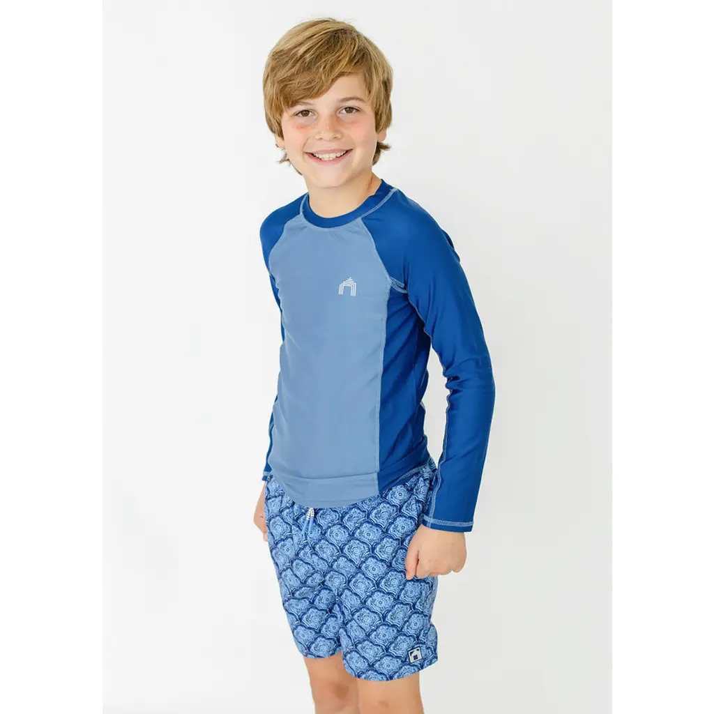 Boys Long Sleeve Rashguard in Blue at Nordstrom, Size