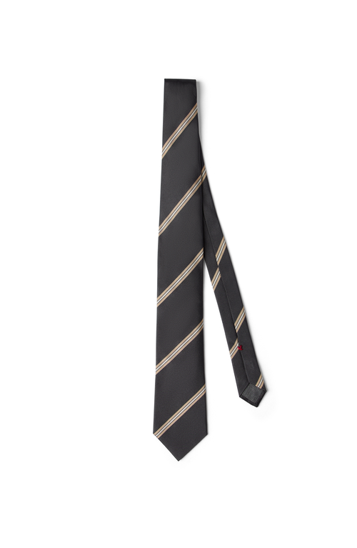 Regimental stripe silk tie in Anthracite at Nordstrom