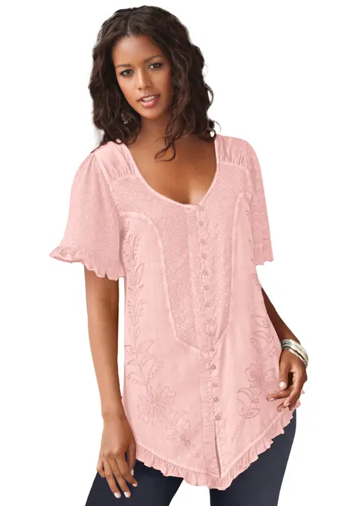 Acid Wash Tunic in Vibrant Rose at Nordstrom, Size