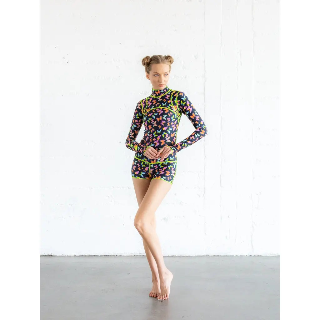 Women's Short One-Piece Swimsuit - UPF 50+ in Black Background at Nordstrom, Size by TUTUBLUE
