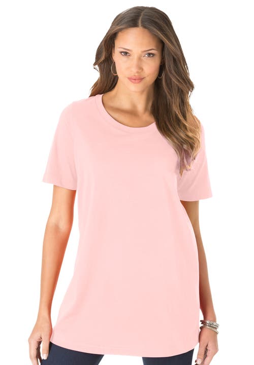 Plus Size Cotton Ultimate Crewneck Tee in Soft Blush at Nordstrom, Size