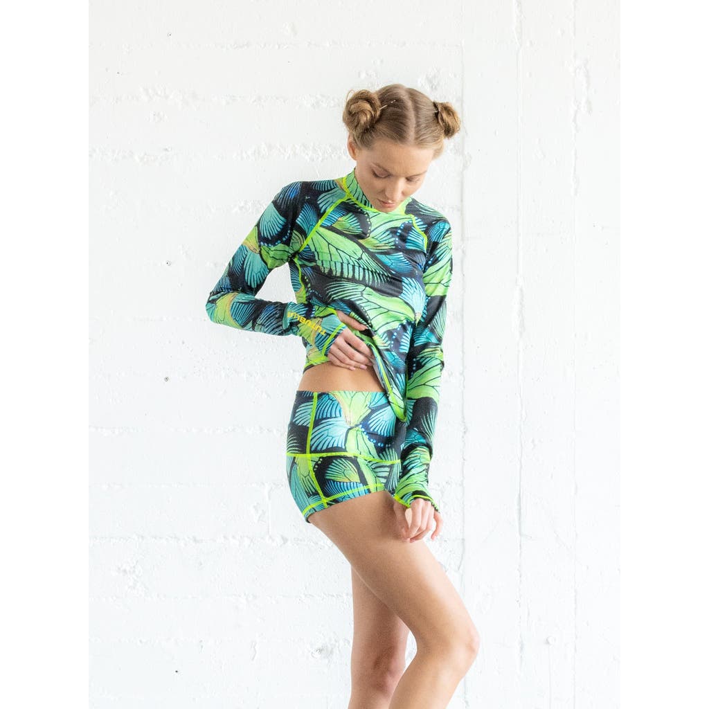 Women's Pullover Raglan Rash Guard Swim Top - UPF 50+ in Turquoise Teal Blue at Nordstrom, Size