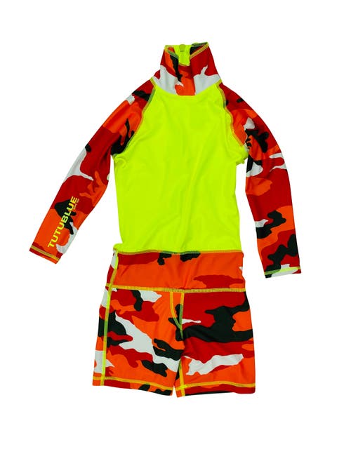 Boys' One-Piece Swimsuit - UPF 50+ in Yellow Red Camo at Nordstrom, Size