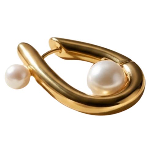 Margot Waterproof Pearl Huggie Earring in Gold at Nordstrom