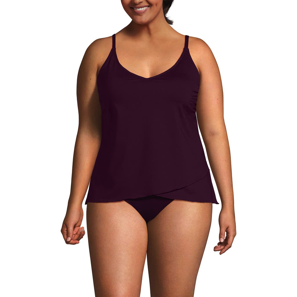 Tulip Hem Tankini Top in Dark Wine at Nordstrom, Size