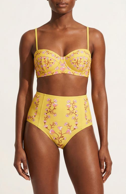 Yellow Bloom Underwire Bikini Top at Nordstrom, Size
