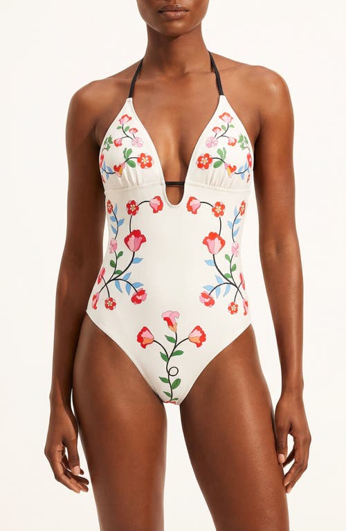 Noir Bloom Reversible One Piece Swimsuit in Black at Nordstrom, Size