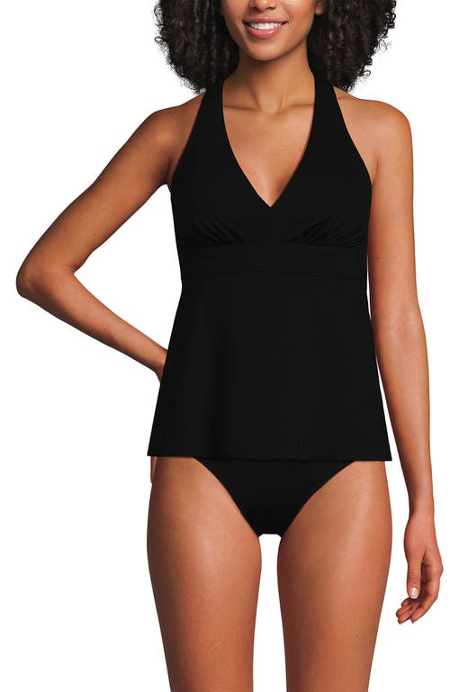 V-Neck Racerback Flutter Tankini in Black at Nordstrom, Size