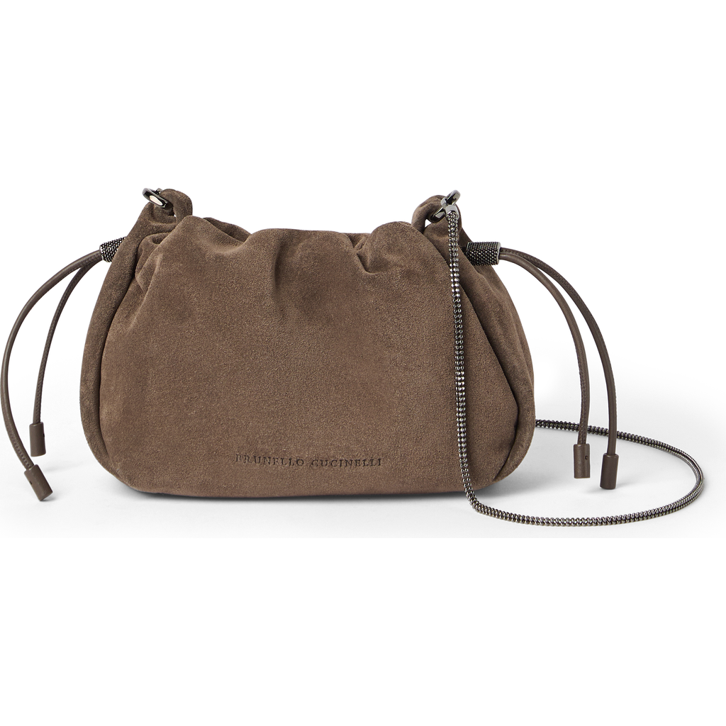 Suede mini Mellow Bucket bag in Light Brown at Nordstrom by Brunello Cucinelli